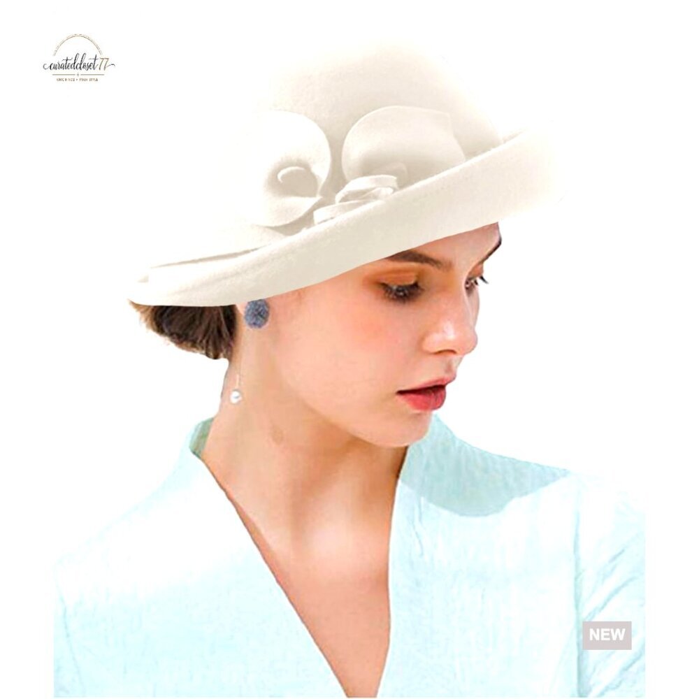 Wool Felt Bowler Hat Fascinator Derby Church Wedding Adjustable Size
